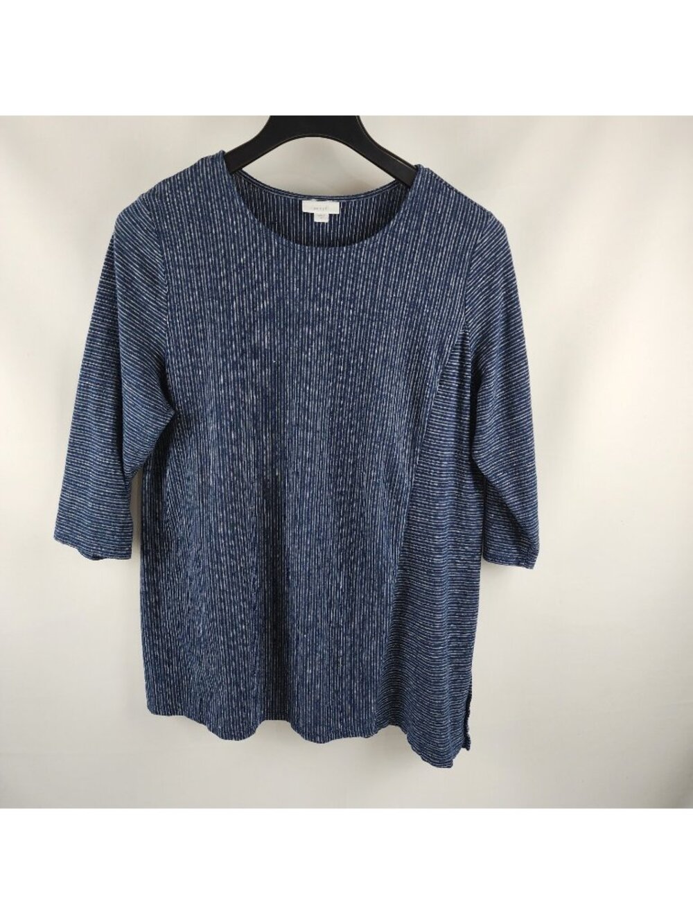 Pure Jill Shirt Womens XL Multi Blue Striped Textured Jersey Tunic KTP150201